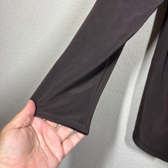 Also Known As Medium One Button Cardigan Brown Nylon Blend V Neck Long Sleeves - Picture 5 of 9